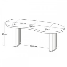 Mesa para Escritório Tamburato Organic Carvalho/branco - Artany Móveis - 4