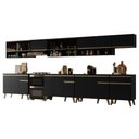 Ver imagem 2 de Armário de Cozinha Completa Atlanta Wave com Vidro Carraro Preto Touch