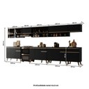 Ver imagem 5 de Armário de Cozinha Completa Atlanta Wave com Vidro Carraro Preto Touch