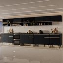 Ver imagem 1 de Armário de Cozinha Completa Atlanta Wave com Vidro Carraro Preto Touch