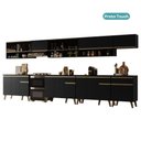 Ver imagem 3 de Armário de Cozinha Completa Atlanta Wave com Vidro Carraro Preto Touch