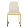 Cadeira Decorativa Lille Sala Estar Jantar Base Gold Courino Bege - 2