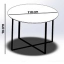 Ver imagem 4 de Conjunto Sala de Jantar Mesa Redonda 4 Cadeiras Estofadas Pixel (vidro Branco/tecido Mescla)
