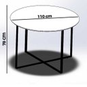 Ver imagem 4 de Conj Sala de Jantar Mesa Redonda Tampo de Vidro C/ 4 Cadeiras Estofadas Pixel (tampo Preto/tecido Me