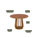 Ver imagem 3 de Mesa de Jantar Pitanga Redonda 1,09m com Tauari MDF Cinamomo e Madeira Tauari
