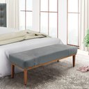 Ver imagem 4 de Divã Recamier Banco Base Madeira para Quarto Gênova 90cm Veludo Cinza S04 - D'Rossi