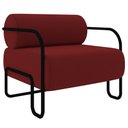 Ver imagem 1 de Poltrona Decorativa para Sala Industrial Kira K04 Veludo Vermelho - Mpozenato