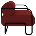 Ver imagem 6 de Poltrona Decorativa para Sala Industrial Kira K04 Veludo Vermelho - Mpozenato