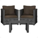 Ver imagem 1 de Mesa e 2 Poltronas Madri Corda Náutica Estofado 9 Trama Preto