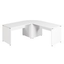 Ver imagem 2 de Mesa L Escritório 190cm X 70cm Pés Painel F5 Office Cor:branco