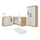Ver imagem 1 de Quarto de Bebê Completo com Berço 3 em 1 com Colchão Incluso Brisa Multimóveis Mp4541 Madeirado/