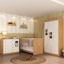 Ver imagem 2 de Quarto de Bebê Completo com Berço 3 em 1 com Colchão Incluso Brisa Multimóveis Mp4541 Madeirado/