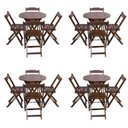Ver imagem 1 de Kit 4 Jogos de Mesa Dobravel com 4 Cadeiras Tampo Redondo 70x70 Imbuia