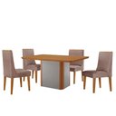 Ver imagem 2 de Mesa de Jantar Isadora 120cm Tampo MDF Laminado Linho Capuccino Naturale Off White