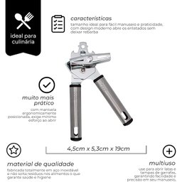 Abridor de Lata em Aço Inóx Super Prático. - 2