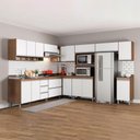 Ver imagem 1 de Cozinha Modulada de Canto Sabrina 252/294x202cm Mdp Menu Branco