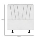 Ver imagem 3 de Cabeceira Estofada Cama Box Solteiro 100 Cm Malu Corino Branco