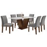 Conjunto Sala de Jantar Mesa Tampo Mdf 6 Cadeiras Espanha Yescasa - 2
