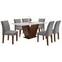 Ver imagem 3 de Conjunto Sala de Jantar Mesa Tampo MDF 6 Cadeiras Espanha Yescasa