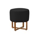Ver imagem 4 de Kit 2 Puff Industrial Decorativo Charles Estofado Veludo Preto Base Ferro