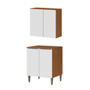 Ver imagem 2 de Kit Multiuso Modulado Luana 2 Peças 70cm Lavanderia - Cinamomo/branco Aramóveis