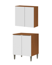 Ver imagem 2 de Kit Multiuso Modulado Luana 2 Peças 70cm Lavanderia - Cinamomo/branco Aramóveis