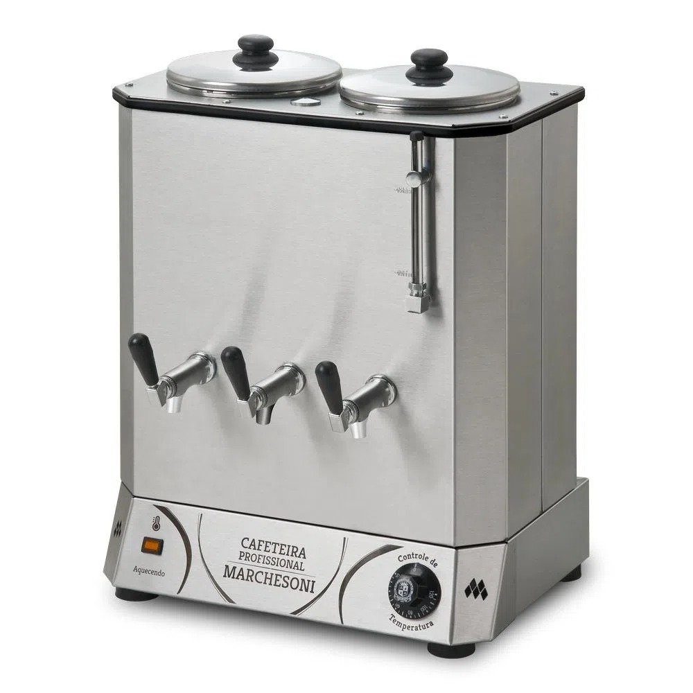 Cafeteira elétrica em aço inox 1.300 watts 2 reservatórios de 4 litros - CF.4.422 - Marchesoni - 1