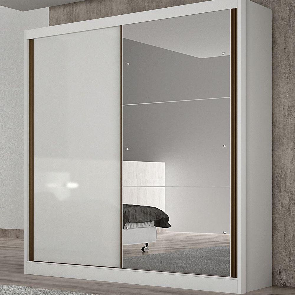 Guarda Roupa Casal 2Pts 3Gav C/Espelho Thor Plus 1600 Branco ...