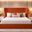 Ver imagem 1 de Cabeceira Liz Luxo Moderna Boucle para Cama Box King 1.95 Terracota