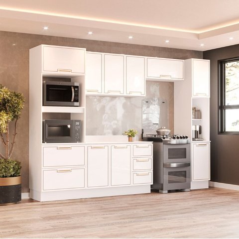 Cozinha Compacta 250098 5 Peças Amara Branco Politorno Móveis