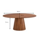 Ver imagem 3 de Mesa de Jantar Oval Organica Genebra Madeira Cinamomo 25mm Nozes 1.80x100