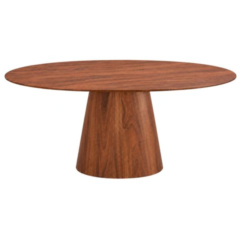 Mesa de Jantar Oval Organica Genebra Madeira Cinamomo 25mm Nozes 1.80x100