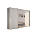 Ver imagem 1 de Guarda Roupa Casal 3 Portas de Correr e 6 Gavetas c/ Espelho Paradizzo Gold Branco - Novo Horizonte
