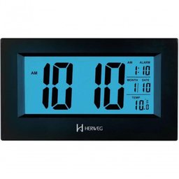 Despertador Digital Preto Herweg 2972 Único - 1