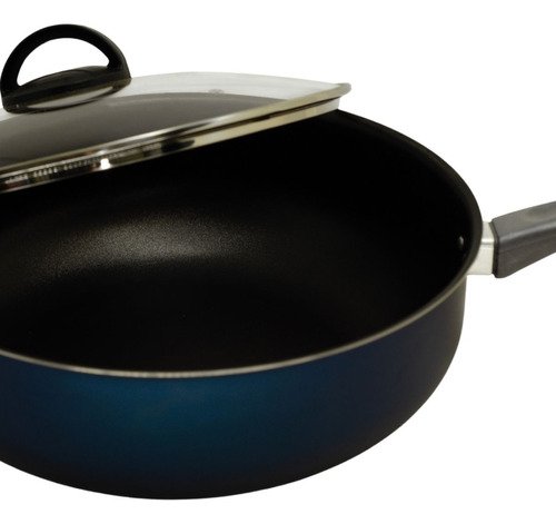 Frigideira Antiaderente Wok Reforçada Tampa de Vidro 26 Cm:terracota - 6