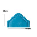 Ver imagem 2 de Cabeceira Império Veludo Azul Tacha Prata Cama Box Solteiro