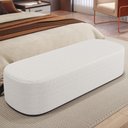 Ver imagem 2 de Kit 02 Puffs Decorativos Orgânico para Living Quarto 195cm Doha W01 Bouclê Cru - Lyam Decor