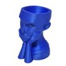 Rosto Enfeite Decoração Impressão 3d Porta Objeto Vaso 14 Cm Sala Azul Metálico - 5