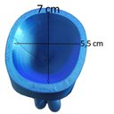 Ver imagem 2 de Rosto Enfeite Decoração Impressão 3D Porta Objeto Vaso 14 cm Sala Azul Metálico