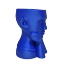 Ver imagem 3 de Rosto Enfeite Decoração Impressão 3D Porta Objeto Vaso 14 cm Sala Azul Metálico