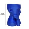 Rosto Enfeite Decoração Impressão 3d Porta Objeto Vaso 14 Cm Sala Azul Metálico - 6
