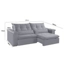 Ver imagem 2 de Sofá Exclusive Retrátil e Reclinável 290cm Braço 25cm Meu Sofá Online