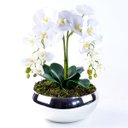 Ver imagem 2 de Arranjo com 4 Orquídeas Brancas Toque Real Vibrante