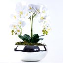 Ver imagem 1 de Arranjo com 4 Orquídeas Brancas Toque Real Vibrante