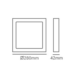 Plafon Painel Led Sobrepor Quadrado 24w 30cm 3000k Luz Quente Decoração - 3
