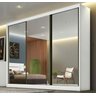 Guarda Roupa Casal Diamond 3 Portas Espelhadas 8 Gavetas - Branco - Móveis Novo Horizonte - 1