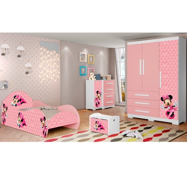 Jogo de Quarto Infantil Menina Mouse Rosa