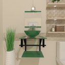 Ver imagem 2 de GABINETE DE VIDRO 40CM AP COM CUBA REDONDA - VERDE EK