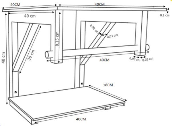 GABINETE DE VIDRO 40CM AP COM CUBA REDONDA - MARROM EK - 4