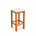 Ver imagem 3 de Kit 2 Banquetas Alta Decorativa Lívia para Balcão Cozinha Base em Madeira Suede Bege